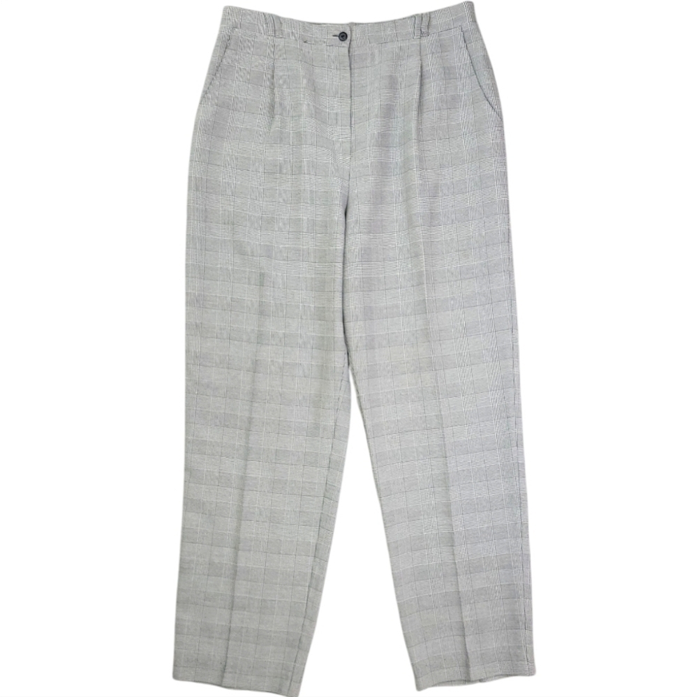 Lana Lee Womens Black and White Herringbone High Waist‎ Buissness Pants Size 16